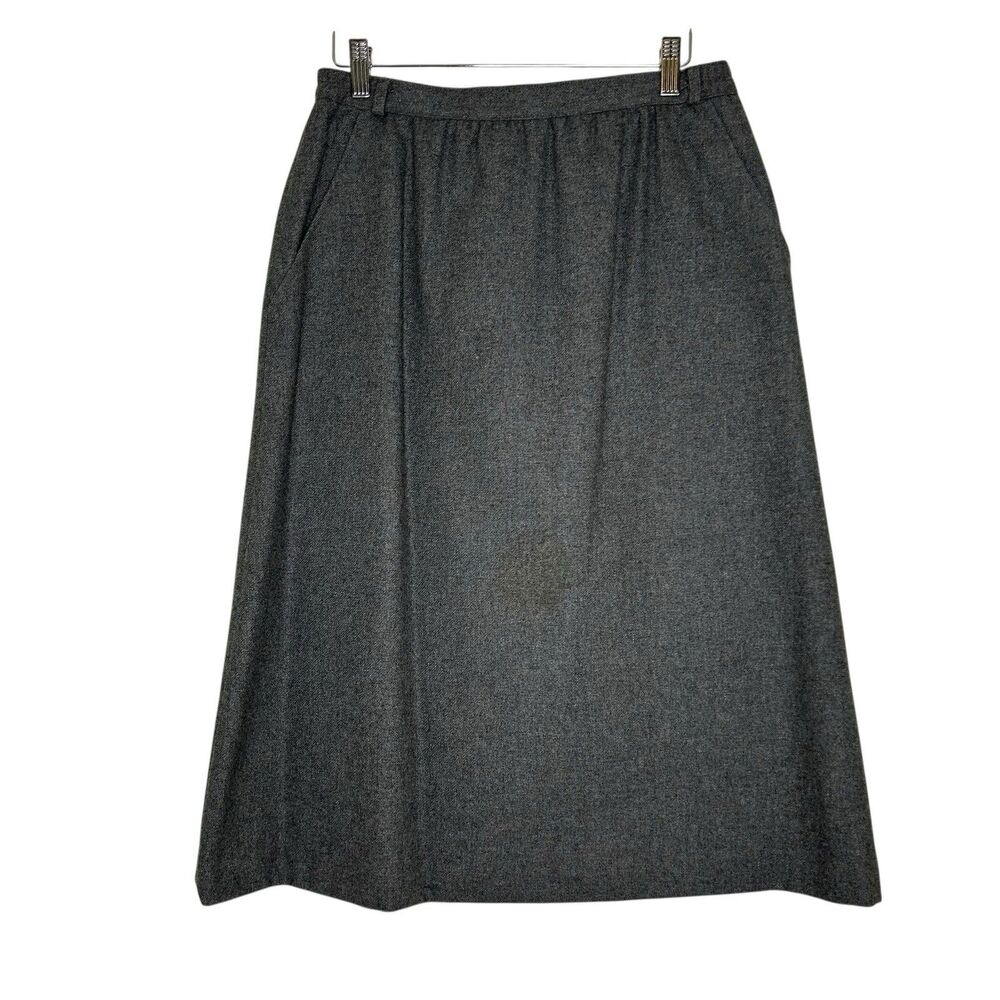 Anderson Little Wool Blend Midi Skirt Gray Size 12 Dark Academia Career
